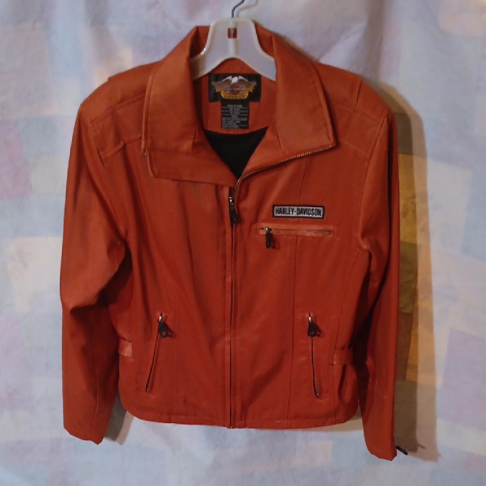 Harley-Davidson Orange Bomber Jacket with Classic Cut